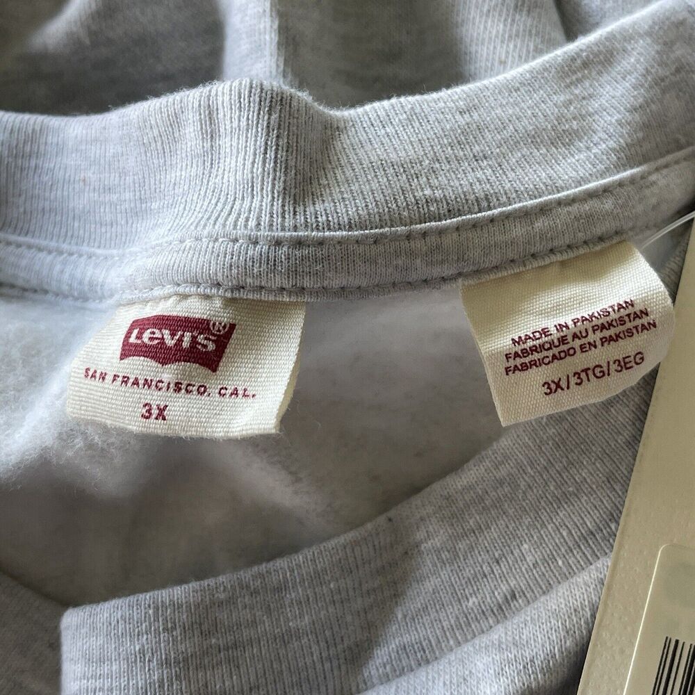 Levi's 3X-Large Sweatshirt Stretch Long Sleeve Grey w/ White Logo Womens New - Picture 5 of 10